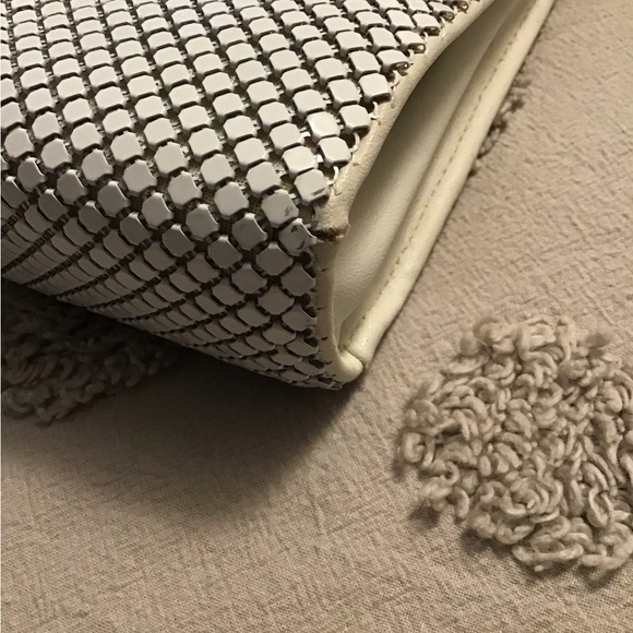 Whiting and Davis Metal Mesh White Shoulder Crossbody Bag Purse. - Picture 7 of 13